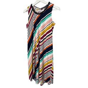 Karl Lagerfeld Women’s Size 4 Colorful Striped Sleeveless Sundress Summer